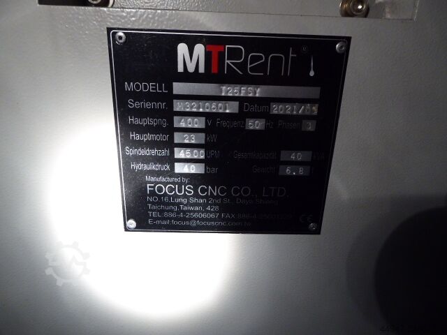 CNC turning and milling center MT RENT T25FSY