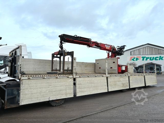 Open semitrailer SCHWARZMÜLLER Roll Kran Kennis 30R Drehkranz/2x gelenkt/Miete