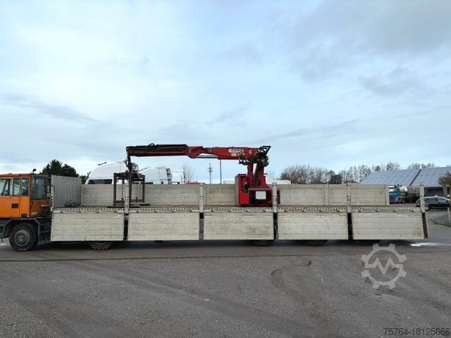 Open semitrailer SCHWARZMÜLLER Roll Kran Kennis 30R Drehkranz/2x gelenkt/Miete