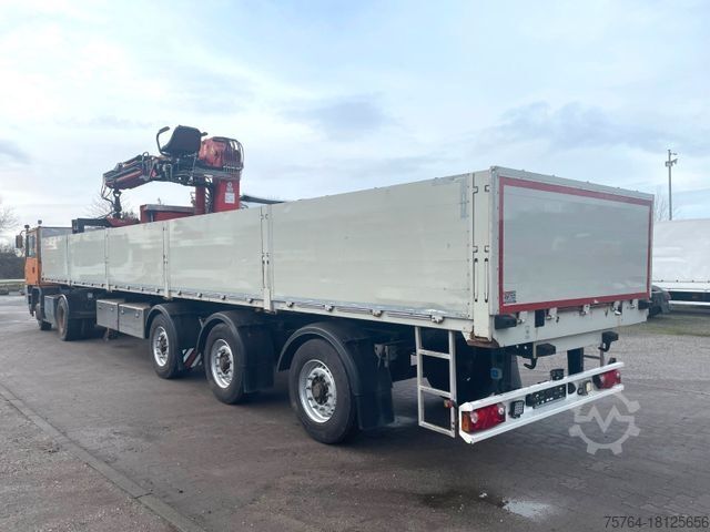 Open semitrailer SCHWARZMÜLLER Roll Kran Kennis 30R Drehkranz/2x gelenkt/Miete