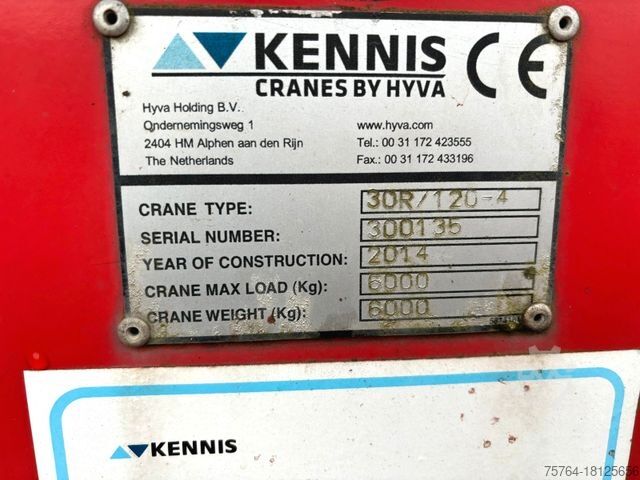 Open semitrailer SCHWARZMÜLLER Roll Kran Kennis 30R Drehkranz/2x gelenkt/Miete