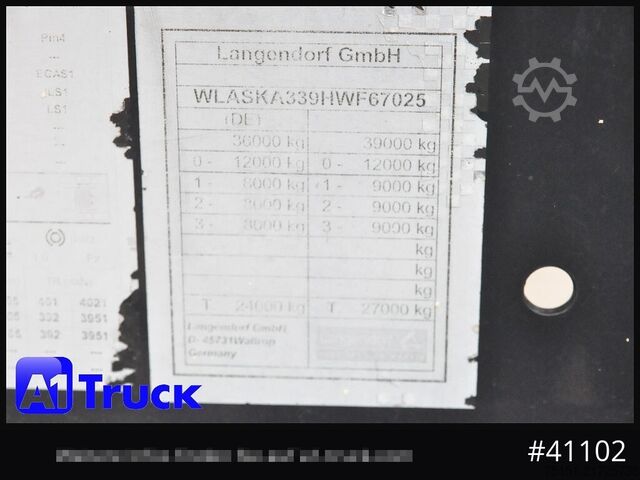 Tipper semitrailer LANGENDORF SKA 24/30, Alukippmulde 30m³, Liftachse, Podest,