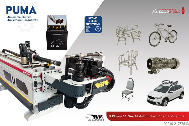 Tube bending machine Liv Makina LVH 38 CNC R3 5 Axis (PUMA)