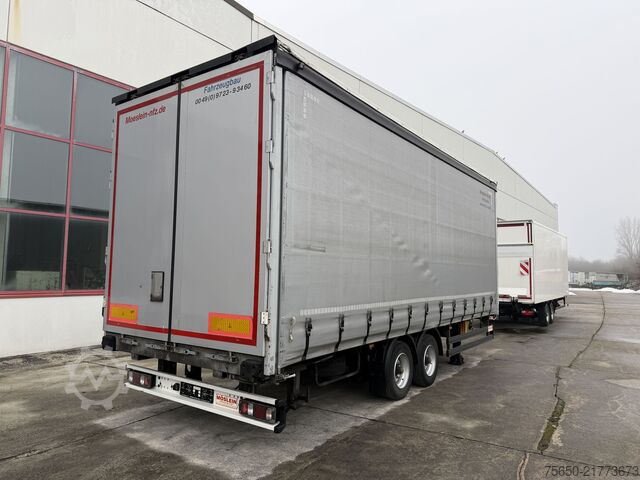 Open trailer with tarp Möslein TPW 105 D Schwebheim  Tandemplanenanhänger