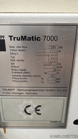 Laser punching machine TRUMPF TruMatic 7000 K02 MF