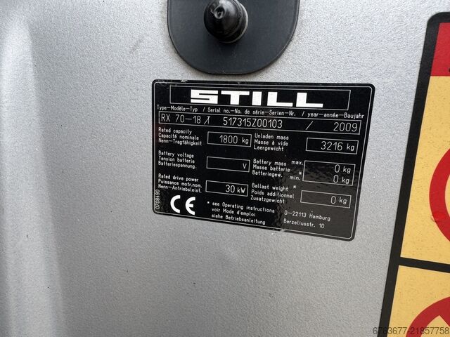 Still RX 70-18 Triplex 470 Freelift / Sideshift / 4th Function LPG 2009 STILL RX 70-18 Triplo 470 Freelift / Sideshift / 4e Functie LPG 2009