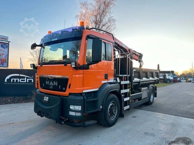 Three-sided tipper truck MAN TGS 18.320 4x4 Kipper KRAN 21m FUNK Winterdienst