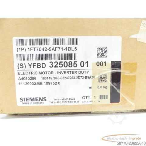 Control unit Siemens 1FT7042-5AF71-1DL5 Synchronmotor SN:YFBD32508501001 - ! -