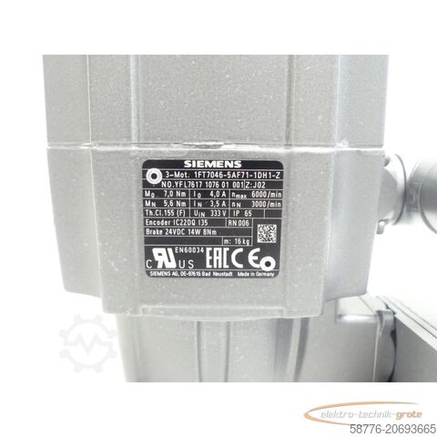 Control unit Siemens 1FT7046-5AF71-1DH1 - Z SN:YFL7617107601001 - ! -