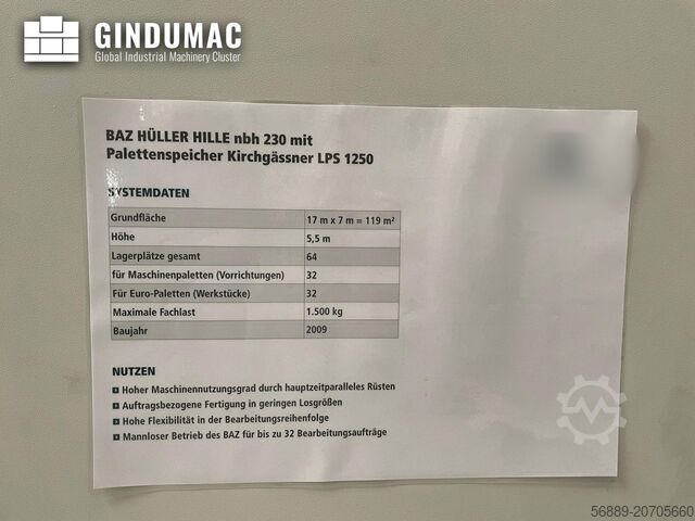 Horizontal-Bearbeitungszentrum HULLER HILLE NBH 230