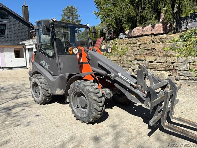 Wheel Loader Mecalac Ax 850 with forks and loader-bucket