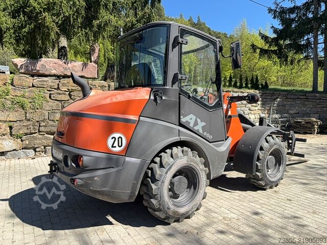 Wheel Loader Mecalac Ax 850 with forks and loader-bucket