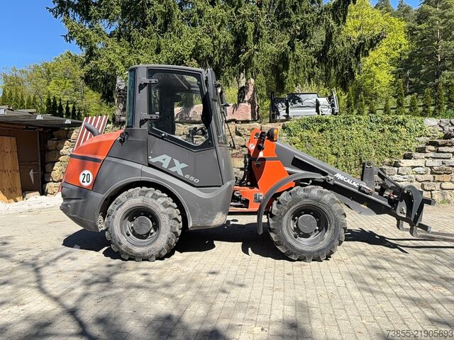 Wheel Loader Mecalac Ax 850 with forks and loader-bucket