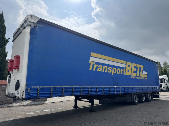 Open semitrailer with tarp Schmitz Cargobull SCS 24/L Mega, Liftachse, 3m Hubdach