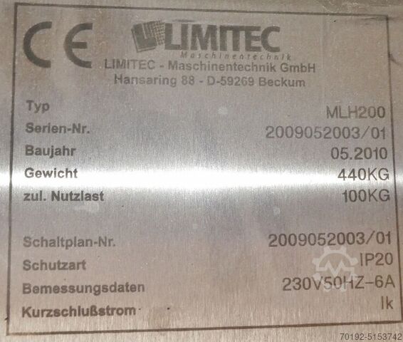 Electrical bin lifting unit Limitec MLH200