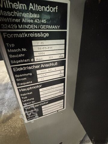 Sliding table saw Altendorf F 45