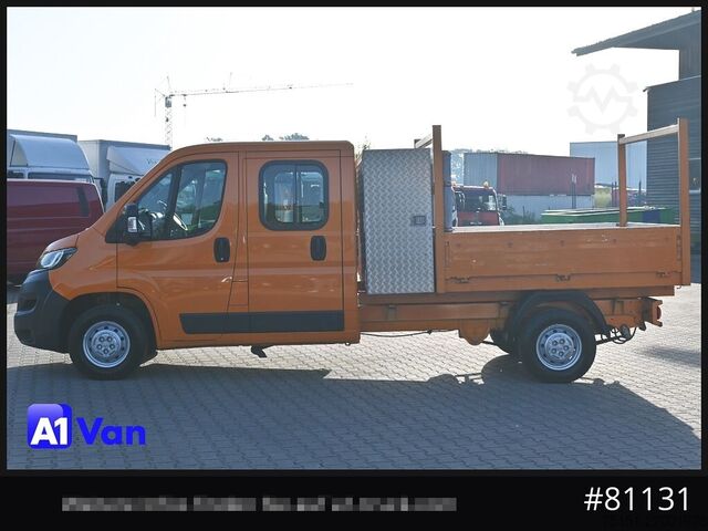 Pritschenwagen PEUGEOT Boxer Pritsche Doka, 7 Sitzer, Werkzeugkasten