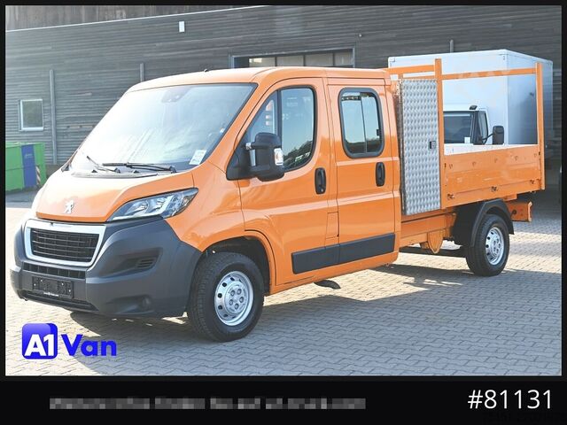 Pritschenwagen PEUGEOT Boxer Pritsche Doka, 7 Sitzer, Werkzeugkasten