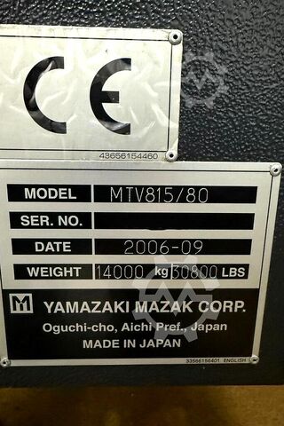Vertikales Bearbeitungszentrum Mazak MTV-815/80