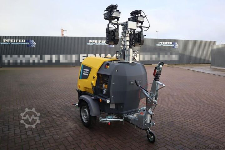 Light tower Atlas Copco Hilight H6+ Valid inspection, Max Boom Height 8m,