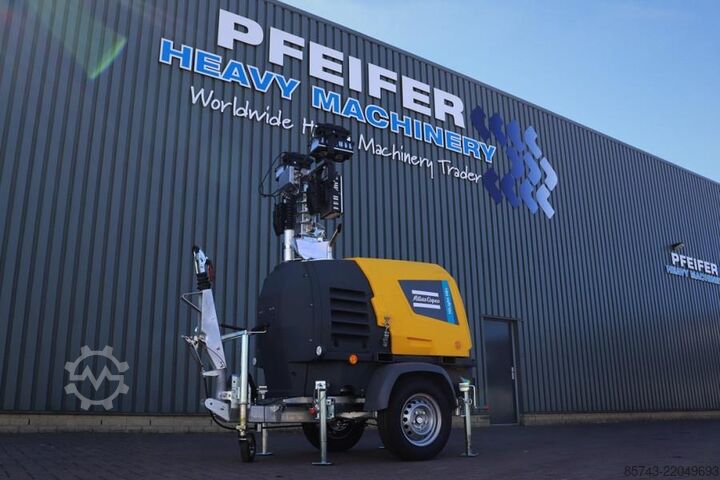 Lichtturm Atlas Copco Hilight H6+ Valid inspection, Max Boom Height 8m,