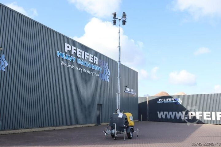 Lichtturm Atlas Copco Hilight H6+ Valid inspection, Max Boom Height 8m,
