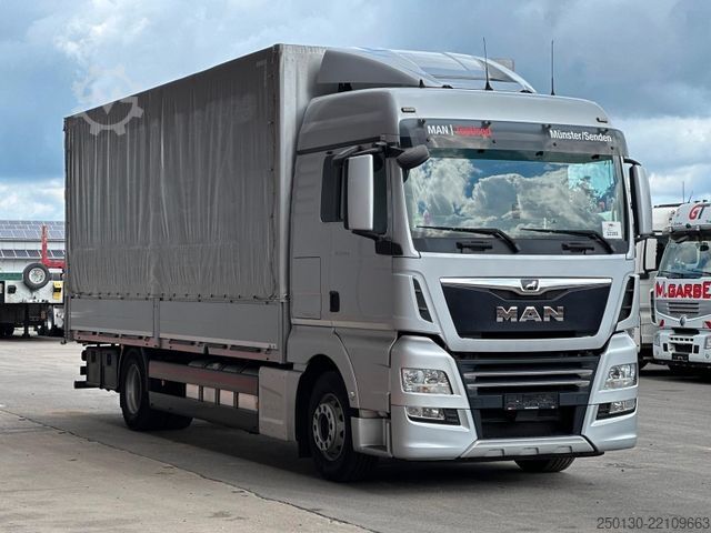 Flatbed truck with tarp MAN TGX 18.430 4x2 LL Plane & EDSCHA/RETARDER/NAVI/