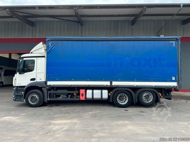 Flatbed truck with tarp MERCEDES-BENZ Antos 2532 6x2 BL Plane/Staplerhalter/ACC/LDW