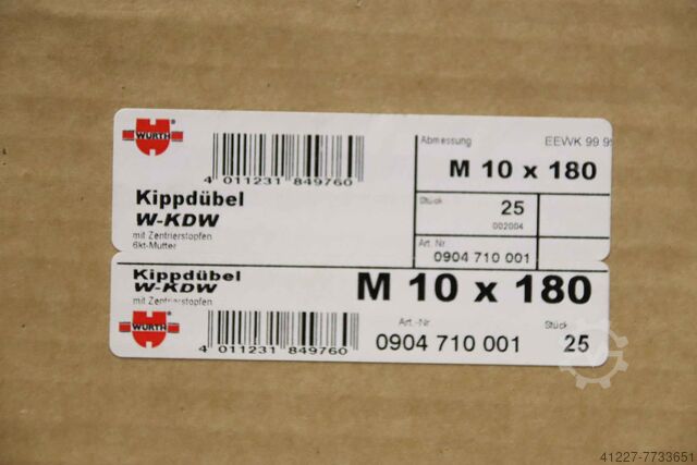 Kippdübel 25 Stück Würth W-KDW M10 x 180