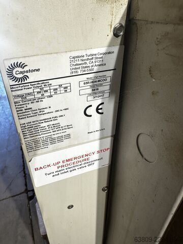 Cogeneration gas microturbine Capstone C65 microturbine