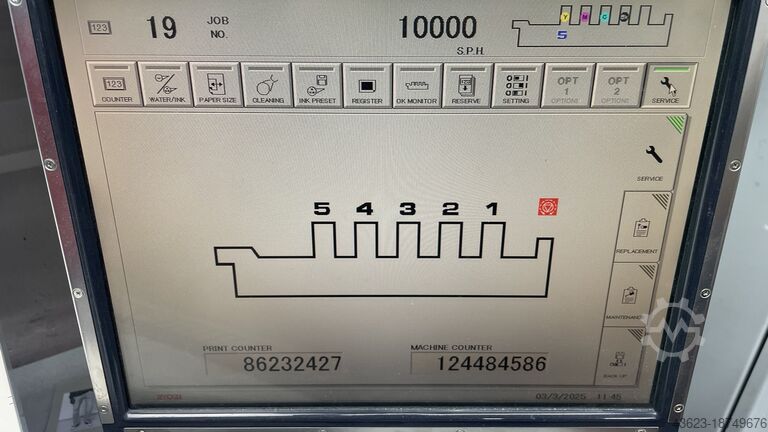 Offset printing machine Ryobi 525 GX LED UV