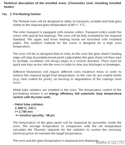 Paint finishing system KLÖPPER PRE-HEATING furnace