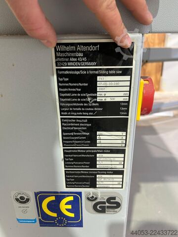 Formatkreissäge Altendorf F45  