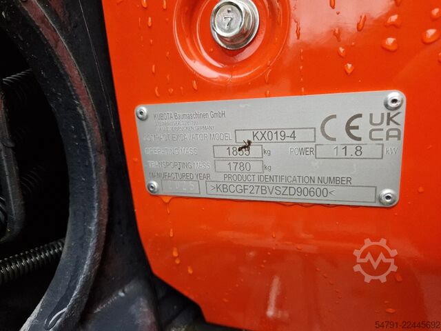 Mini excavator Kubota KX019-4 Hi-spec (NIEUW)