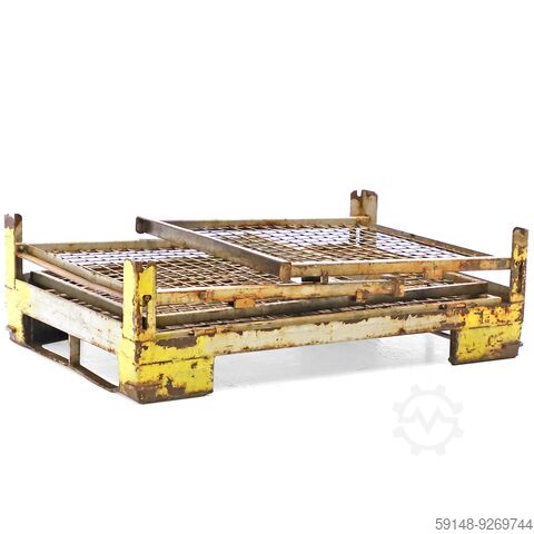 Used Mesh Container stackable and foldable 1 flap at 1 long side, L: 1200, W: 800, H: 960 Kruizinga 98-6346GB