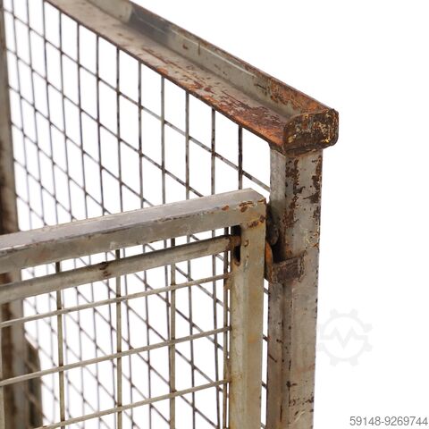 Used Mesh Container stackable and foldable 1 flap at 1 long side, L: 1200, W: 800, H: 960 Kruizinga 98-6346GB