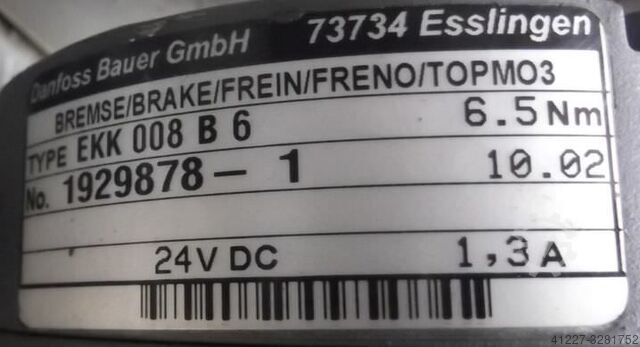 Gear motor 0.37 kW 9.7 rpm BAUER BK30Z-21V/DV08MA4