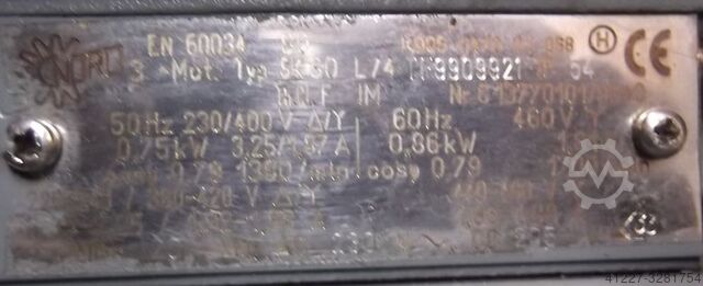 Gear motor 0.75 kW 114 rpm Nord SK80L/4