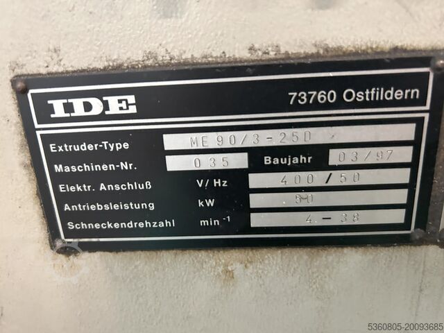 Einschneckenextruder IDE Extrusion ME 90/3-25D