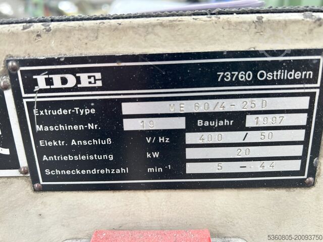 IDE Einschnecken-PVC-Extruder IDE ME 60/4-25D