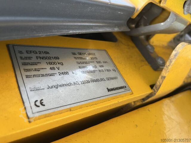 Elektro 3 Rad-Stapler Jungheinrich EFG216k