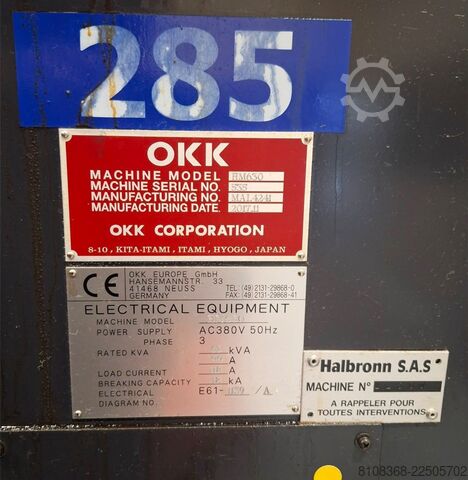 Horizontal machining center OKK hm630