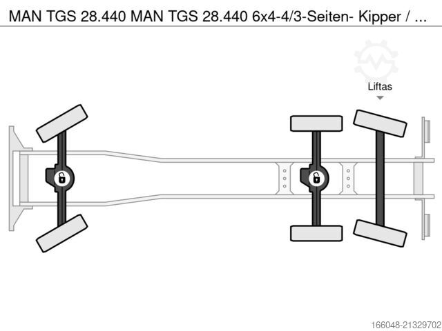 Tipper with crane MAN TGS 28.440 MAN TGS 28.440 6x4-4/3-Seiten- Kippe...