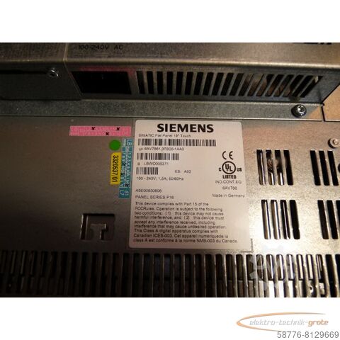 Component Siemens 6AV7861-3TB00-1AA0 Simatik Flat Panel SN: LBWC005271 - gebraucht Top Zustand -