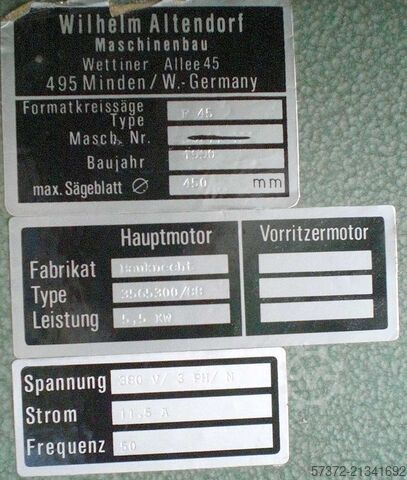 Panel Saw Altendorf F-45