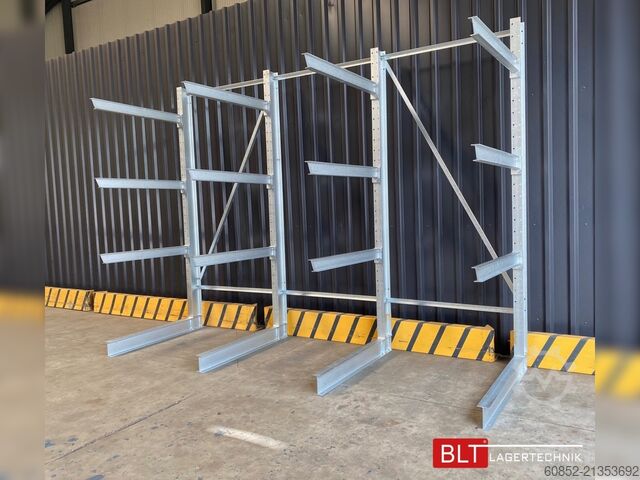 Cantilever rack ca. 4,02 lfm. Kragarmregal H: 300 cm T: 137 cm , 500 Kg/Arm , 4 Lagerebenen