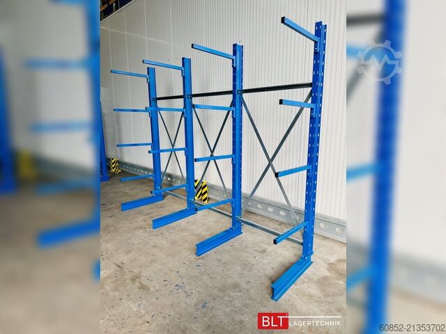 Cantilever rack ca. 3,15 lfm. Kragarmregal Langgutregal H: 250 cm 140 kg/Arm META Multistrong