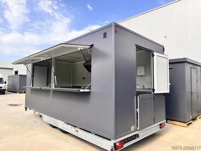 Verkaufsanhänger Foodtruck Imbisswagen Voll ausgestatteter Gastro-Contrailer (Hydraulik-Absenkbar) | Profi-Küche NEU