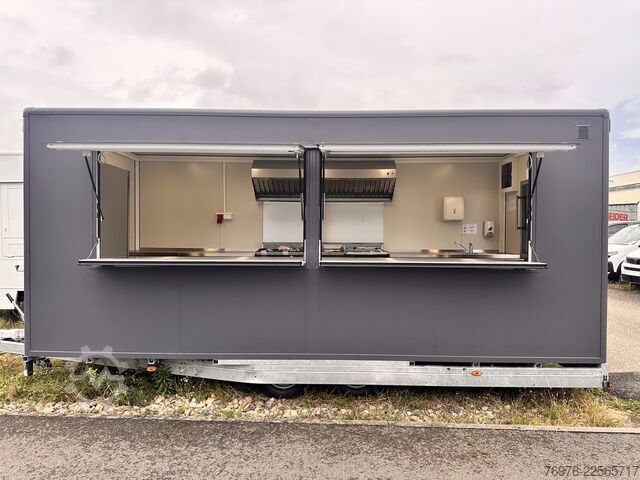 Verkaufsanhänger Foodtruck Imbisswagen Voll ausgestatteter Gastro-Contrailer (Hydraulik-Absenkbar) | Profi-Küche NEU