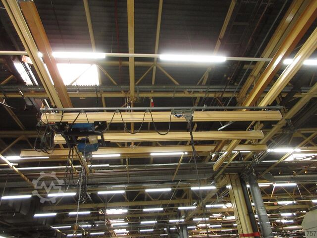 Kranhimmel Kran Hallenkran Kranbahn Abus HB Kranbahn Kran 250KG 19x4m + Zub Abus ZHB HB160 250Kg Hängekranbahn